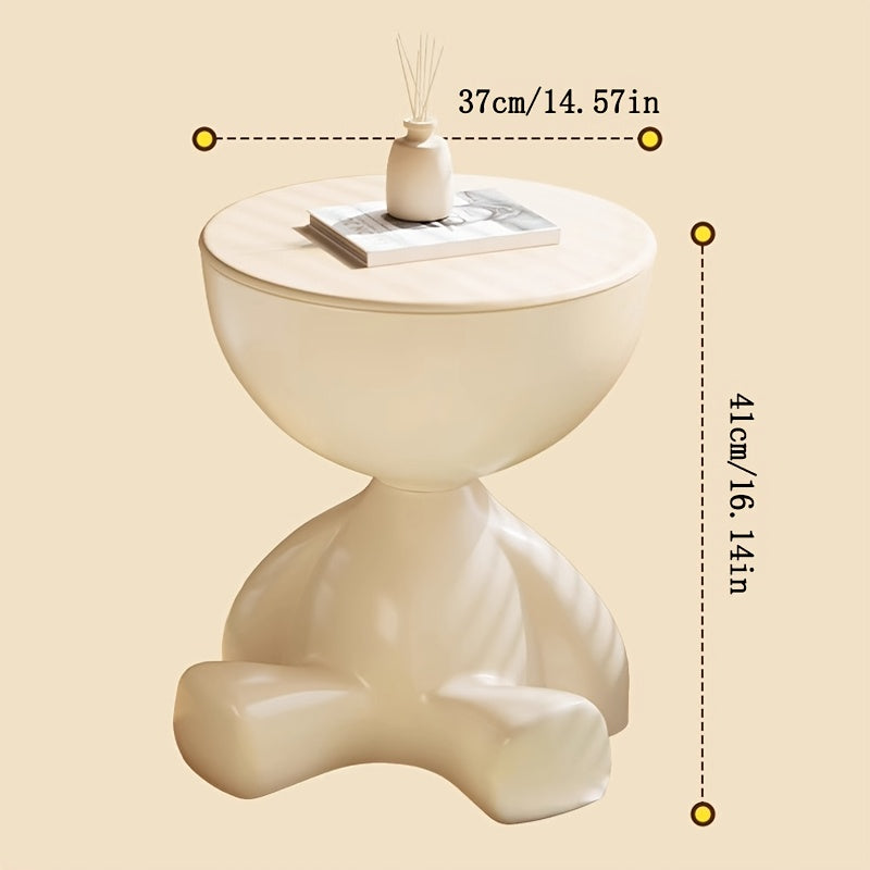 White Multi-Functional Side Table with Storage and Removable Tray