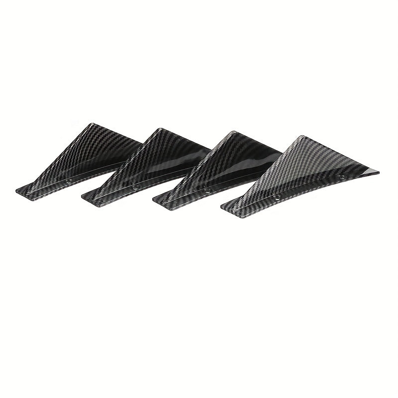 4Pcs Car Rear Bumper Lip Diffuser Shark Fins Cover Sticker for Sedan 2016-2020