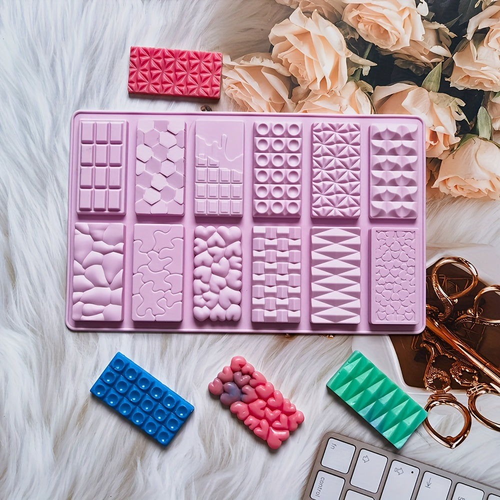 Силиконовая форма для шоколада - 12 гнезд, не содержит BPA, идеально подходит для конфет, пудингов и десертов своими руками. Идеально подходит для украшения тортов и незаменима для выпечки на кухне.