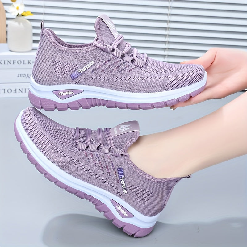 Ayollar uchun kundalik sport poyabzali, nafas oladigan mato, osongina kiyinadigan, dumaloq barmoqli, qora, qizil, to'q purple