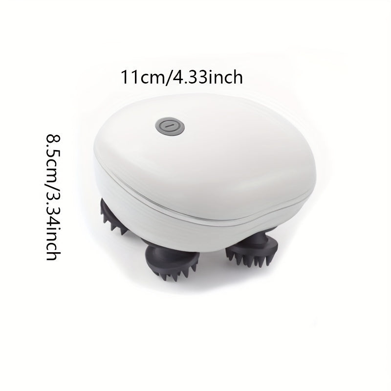 Zarba berish uchun 4 ta ajratiladigan massaj tirnoqlari bilan qayta zaryadlanadigan elektr bosh massajchisi, mushuk sevuvchilar uchun mukammal sovg'a.