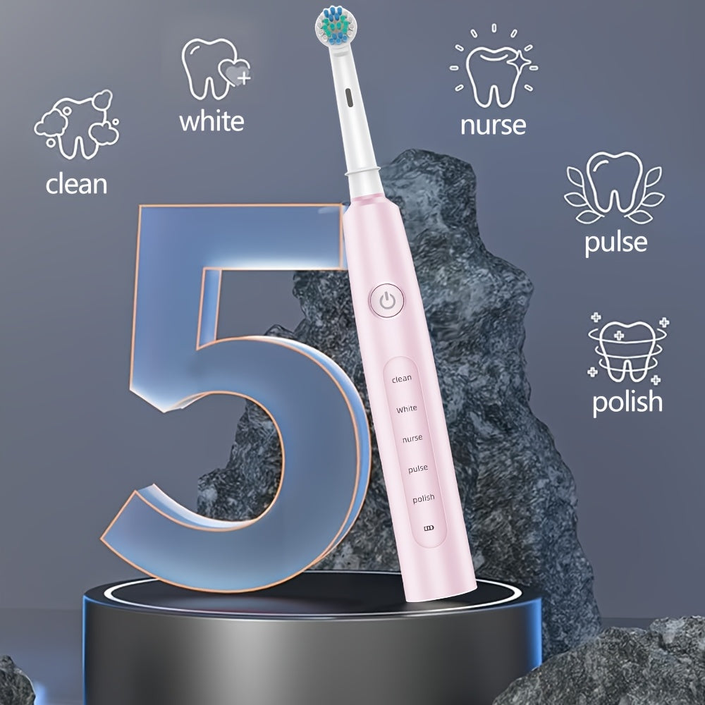 Electric Toothbrush Set for Family and Travel with 16 Brush Heads and 5 Modes