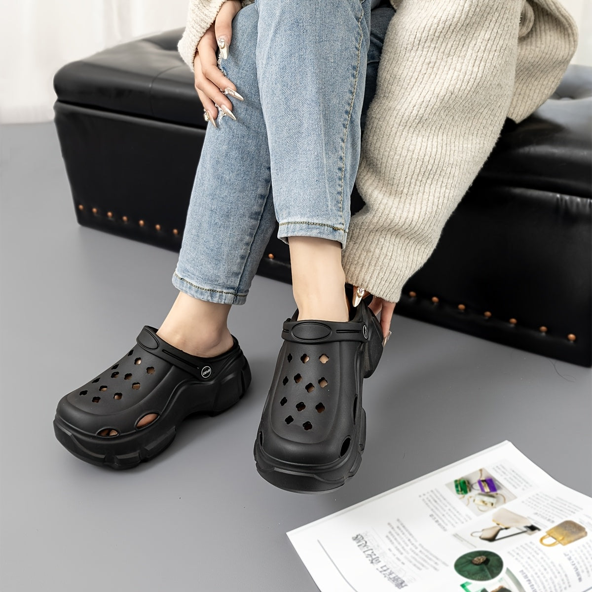 Women's Summer Casual EVA Shoes Breathable Round Toe Thick Sole