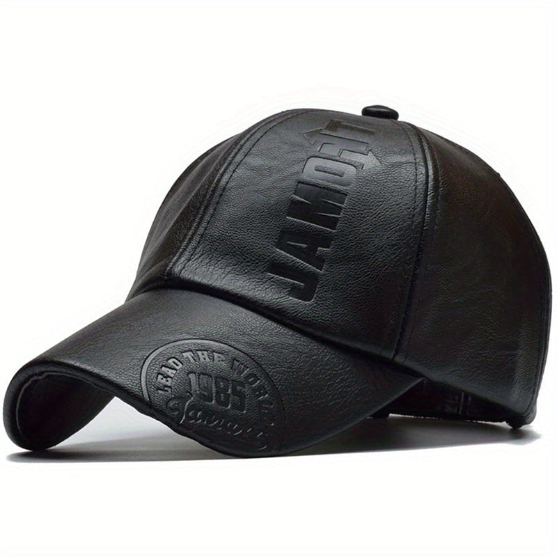 Men's PU Leather Baseball Cap Adjustable Breathable All-Season Gift