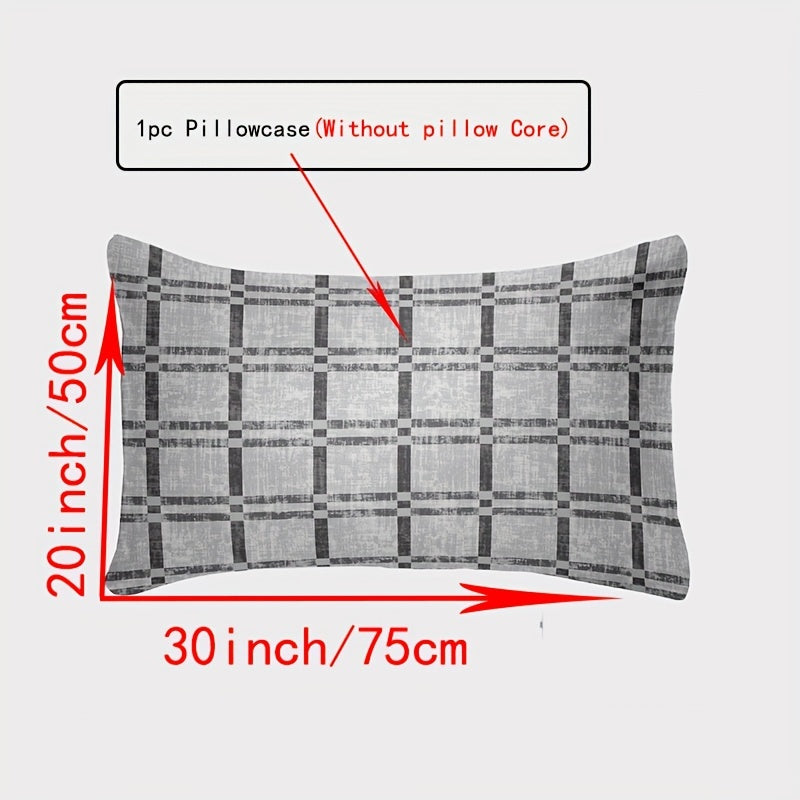 Funda de almohada de algodón con patrones de flores y cuadros, transpirable 144TC