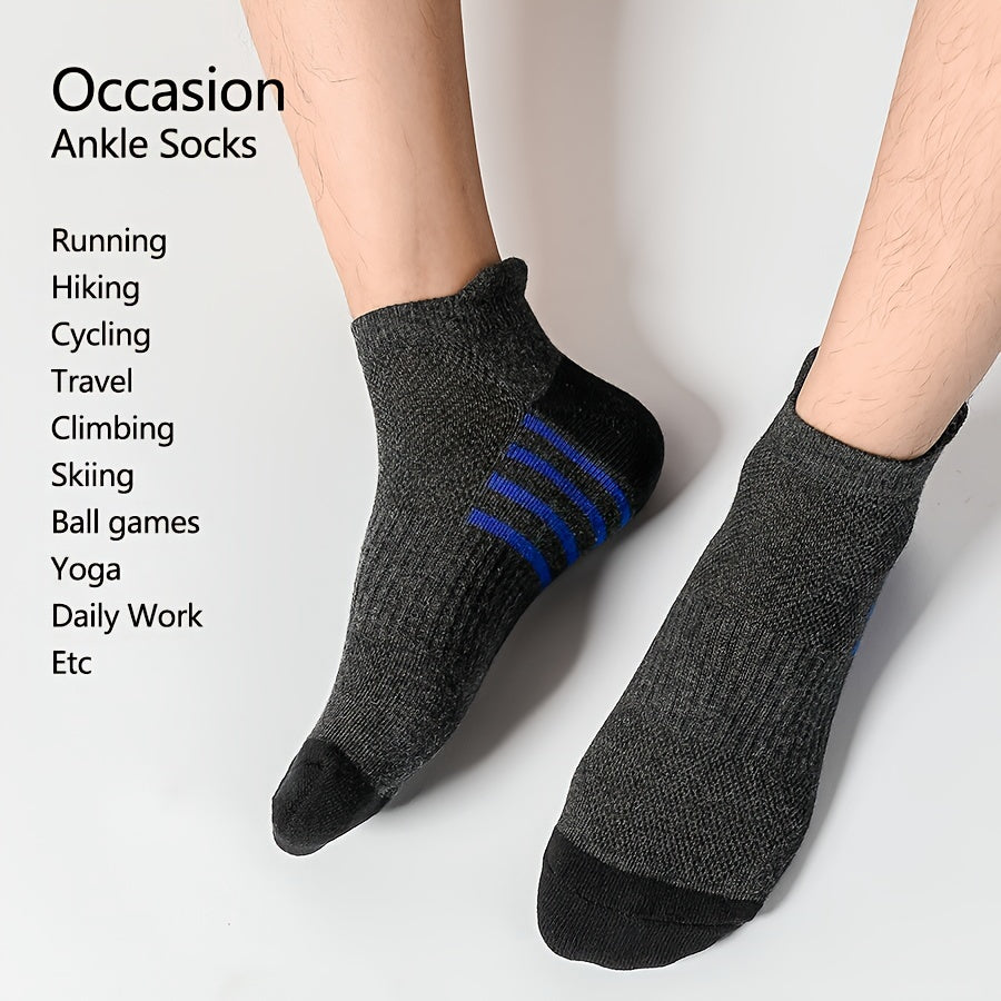 Men's Cotton Striped Sports Socks Breathable Soft Summer Fitness Pack of 12