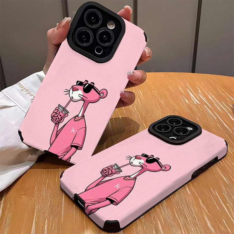 Розовая пантеровая TPU накладка для телефона для iPhone, ударопрочная, грязеотталкивающая