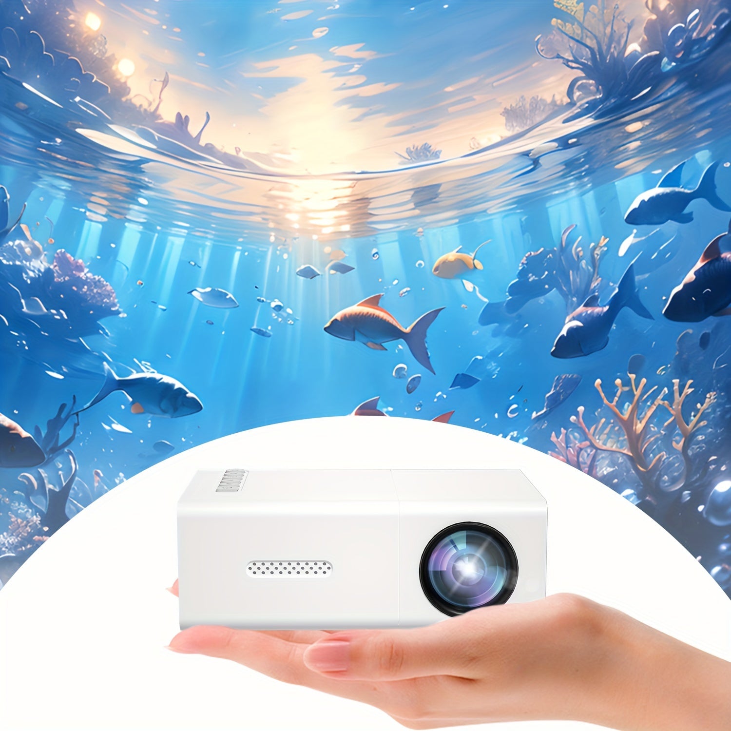 Mini Portable LCD Mini Projector for Family Movie Night 1280x720 HD 50 Lumens