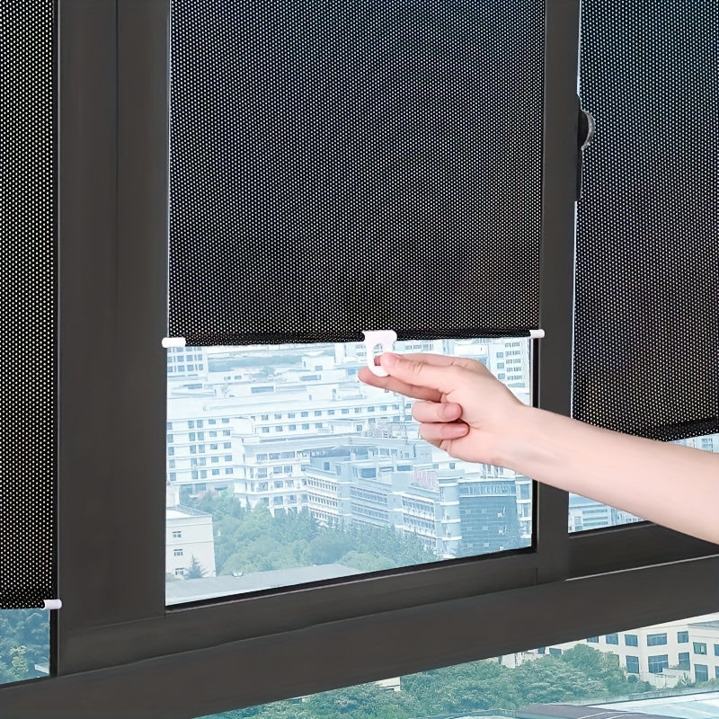 Oson o'rnatiladigan issiqlik izolyatsiyalovchi quyosh soyasi, oshxona, balkon va yashash xonasi uchun shisha derazalar uchun muhrli qopqoq bilan. Teshik ochish talab qilinmaydi.