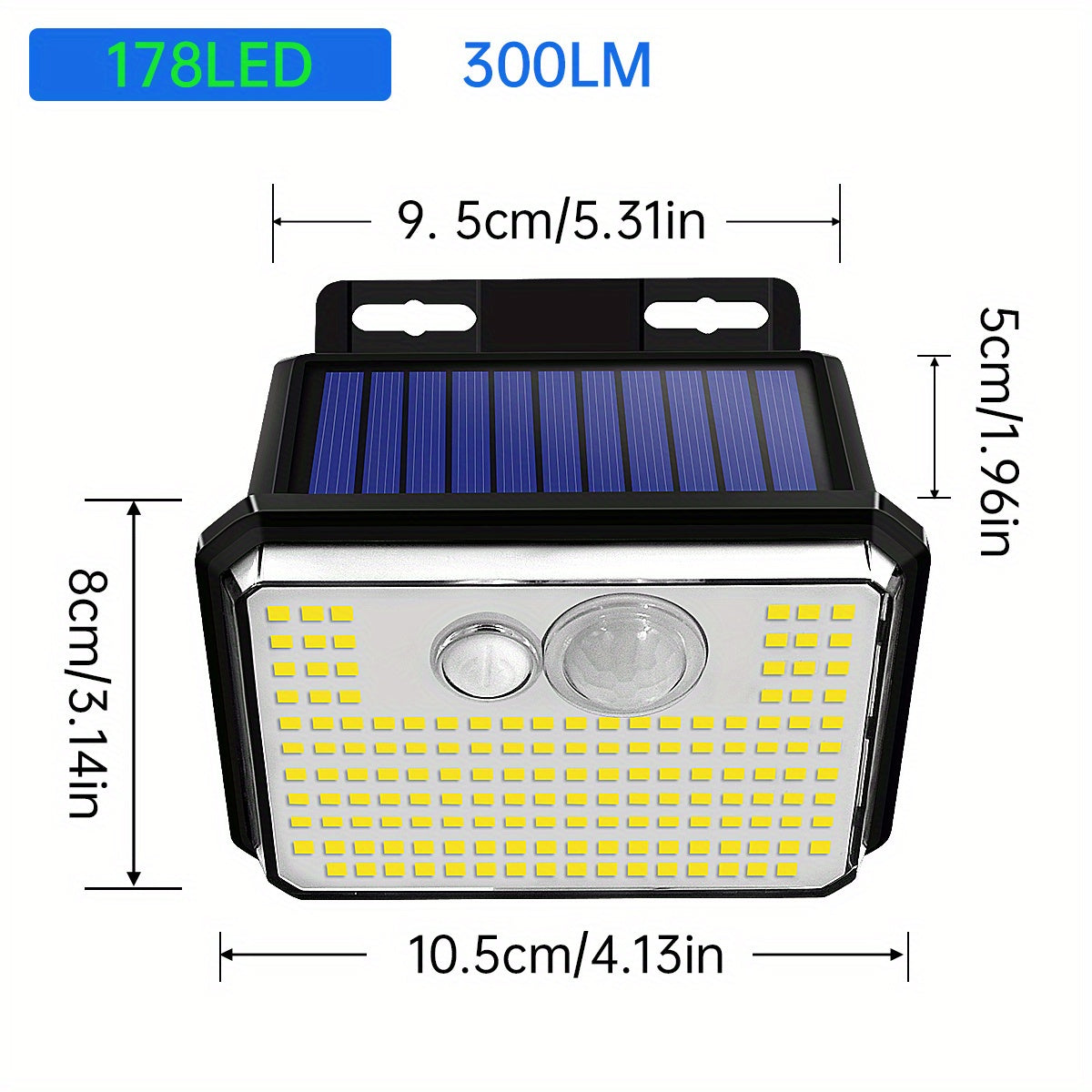 Solar Outdoor Garden Light with 178 LEDs Motion Sensor Waterproof IP65 Security Lamp