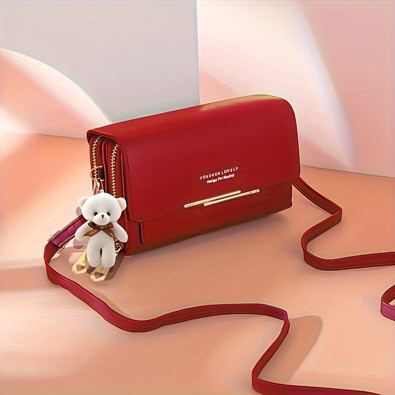 Women's Crossbody Phone Bag RFID Blocking Touch Screen Synthetic Leather Adjustable Strap Black Red Blue