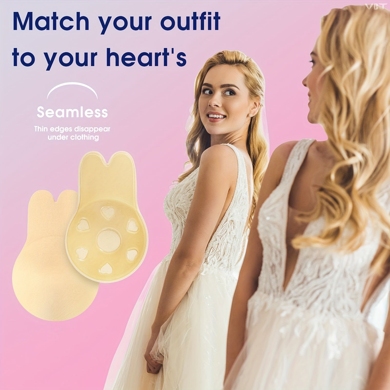 Women’s Invisible Strapless Push-Up Bra Seamless Anti-Convex Wireless Knit Fabric