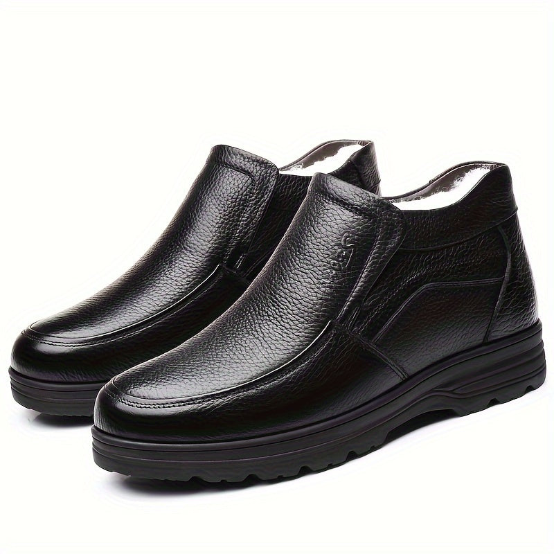Men's Winter Slip-On Loafers with Fleece Lining and Non-Slip Rubber Sole