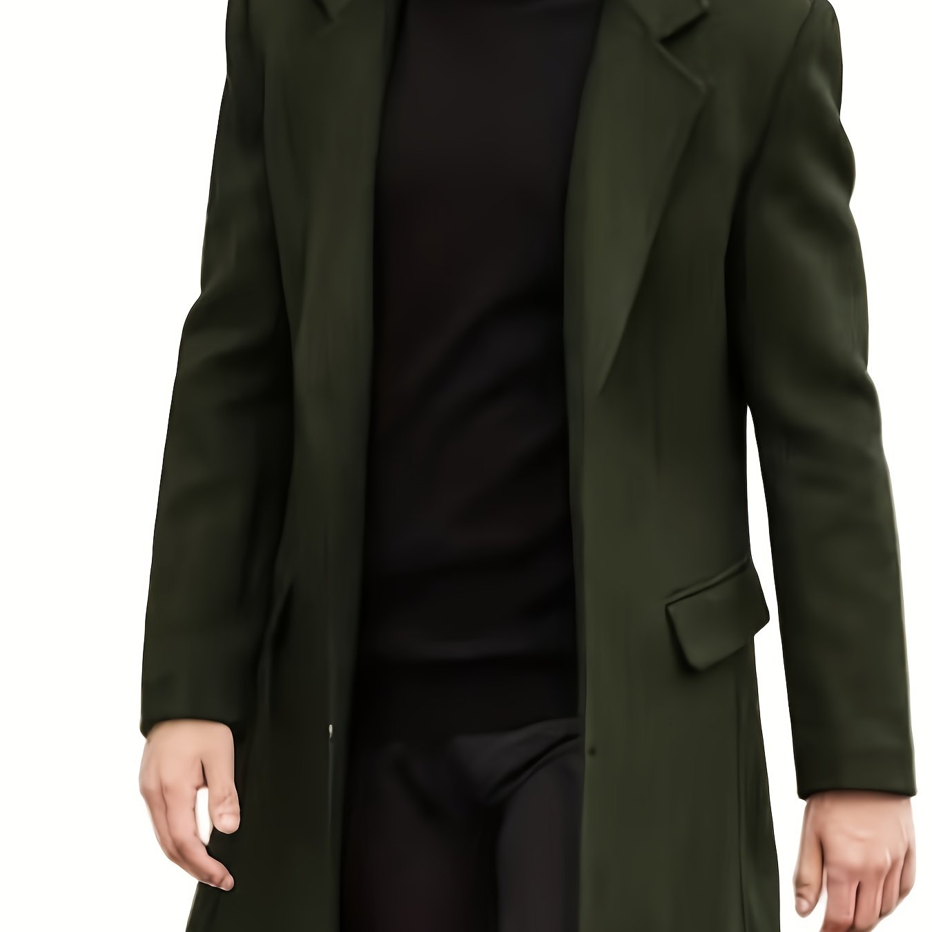 Erkaklar uchun Katta O'lchamdagi Bir Rangli Fleece Uzun Kurtka Kuz va Qish uchun