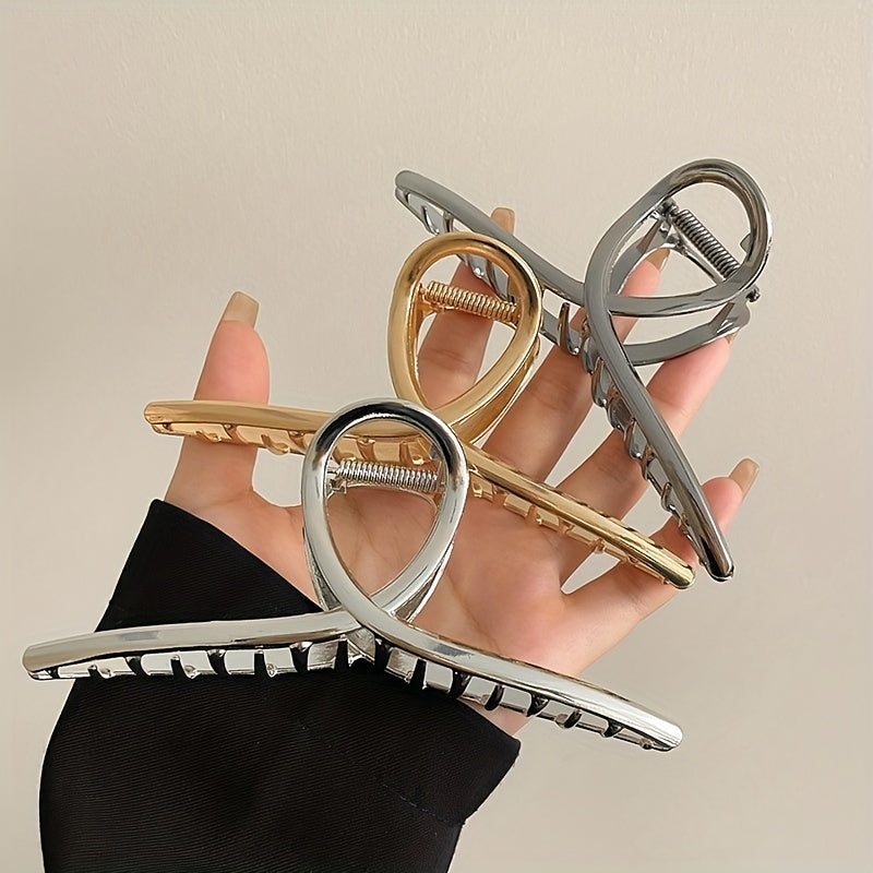 Elegant Hair Clip Claw for Women and Girls Zinc Alloy Simple Hair Accessories for Parties and Holidays