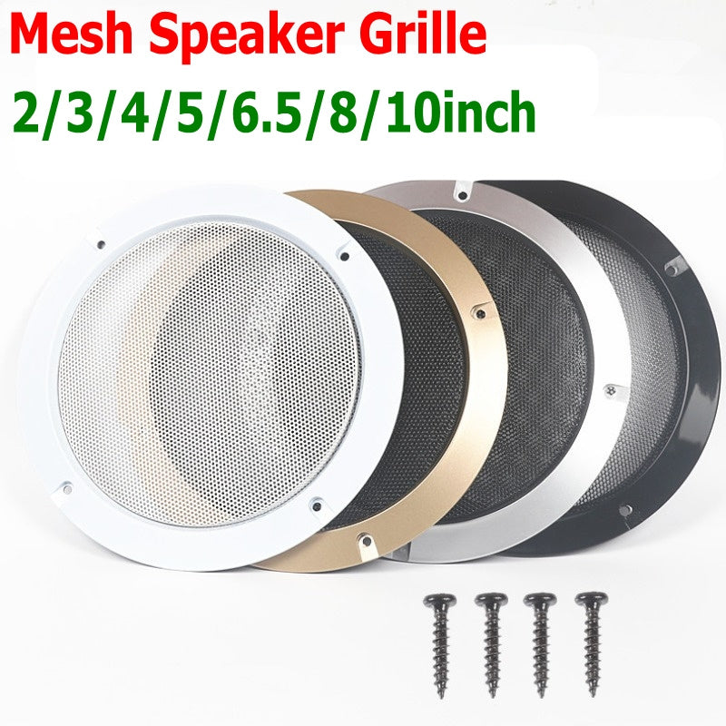 Black Mesh Speaker Grille 5.08cm to 25.4cm Durable Metal Enclosure