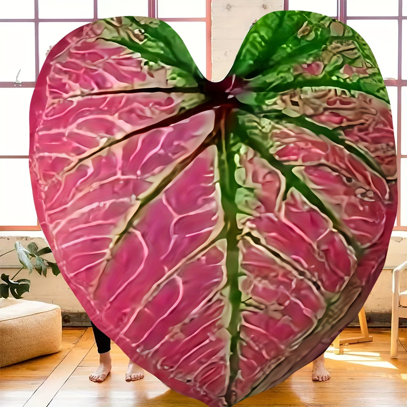 1 шт. плед из фланели в форме листа с креативным дизайном с принтом жилок листа. Этот уютный и мягкий плед идеально подходит для диванов, кроватей, кемпинга и путешествий. Это универсальный, всесезонный плед, который станет отличным подарком для взрослых.