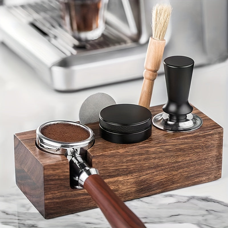 Wood Coffee Tamper Holder | Wooden Stand for 51/53/58mm Tamper, Anti-Slip