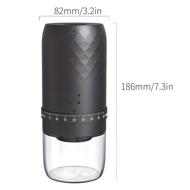 Wireless USB Rechargeable Electric Coffee Grinder Portable Adjustable Food Grade Plastic Cup