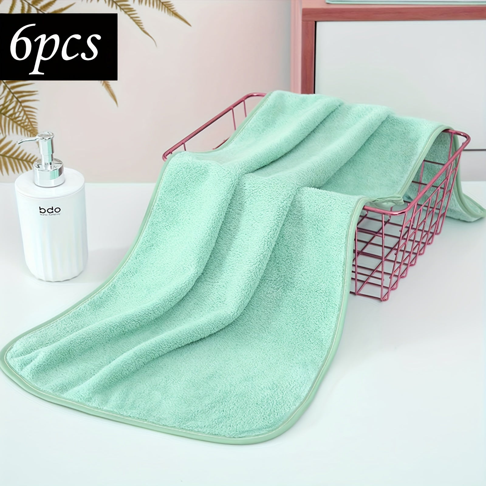 Juego de 6 toallas de mano de microfibra absorbentes, de secado rápido, ligeras, 34.8x74.9cm