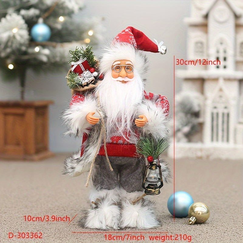 figura decorativa de Santa Claus para Navidad de 12 pulgadas con botas de nieve para vacaciones y Año Nuevo en casa o negocio