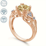 Colorful Moissanite Halo Ring Sterling Silver Bohemian Bouquet Engagement Band Hypoallergenic for Women