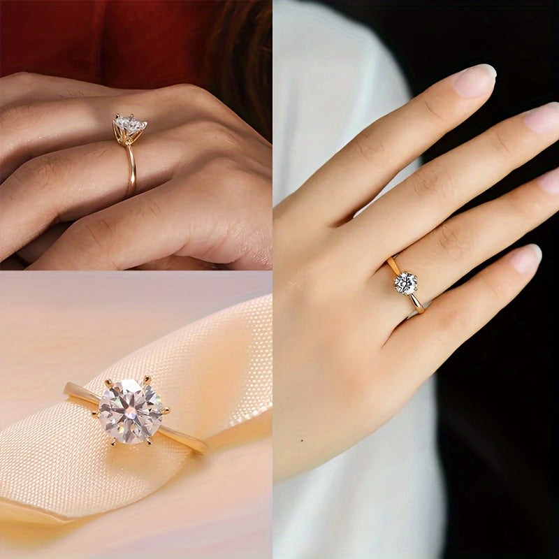 Anillo de compromiso de moissanita de plata de ley 1ct 2ct 3ct 5ct joyería de boda