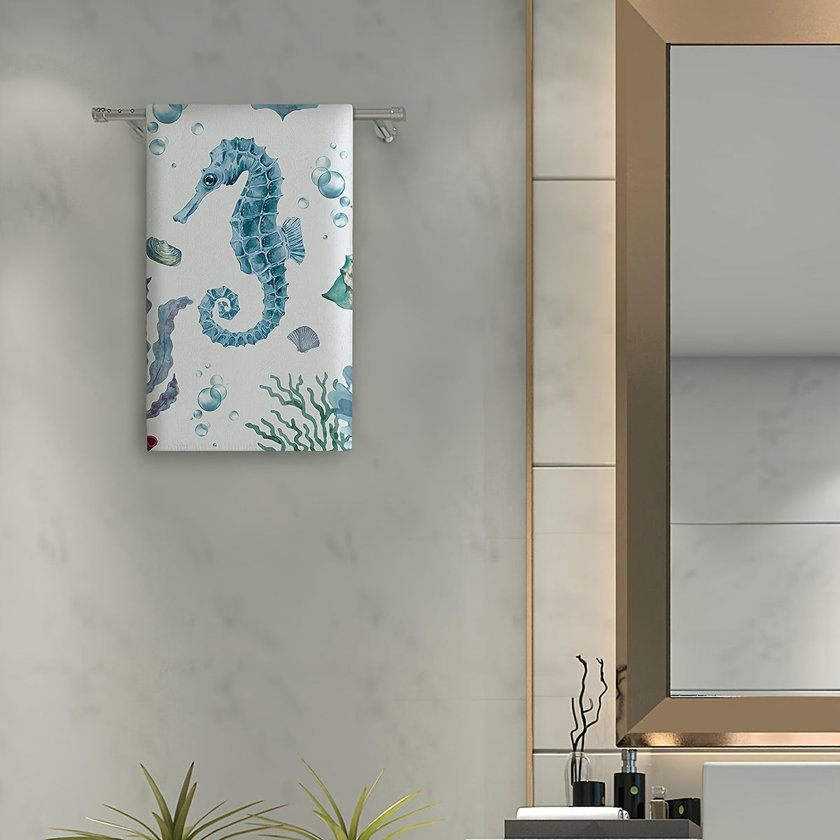 6-Piece Microfiber Kitchen Towel Set with Turtle and Ocean Animal Designs Absorbent for Cooking Baking Cleaning