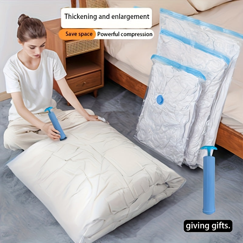 Manual Vacuum Storage Bag Set for Clothing and Latex Space-Saving Organizer