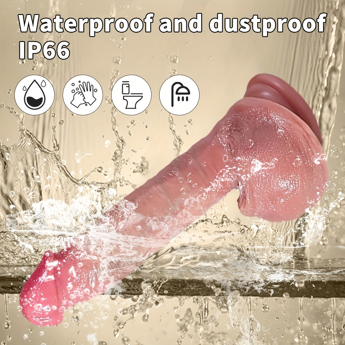 Unisex Silicone Realistic Dildo with Suction Cup, 22cm, G-Spot Stimulation
