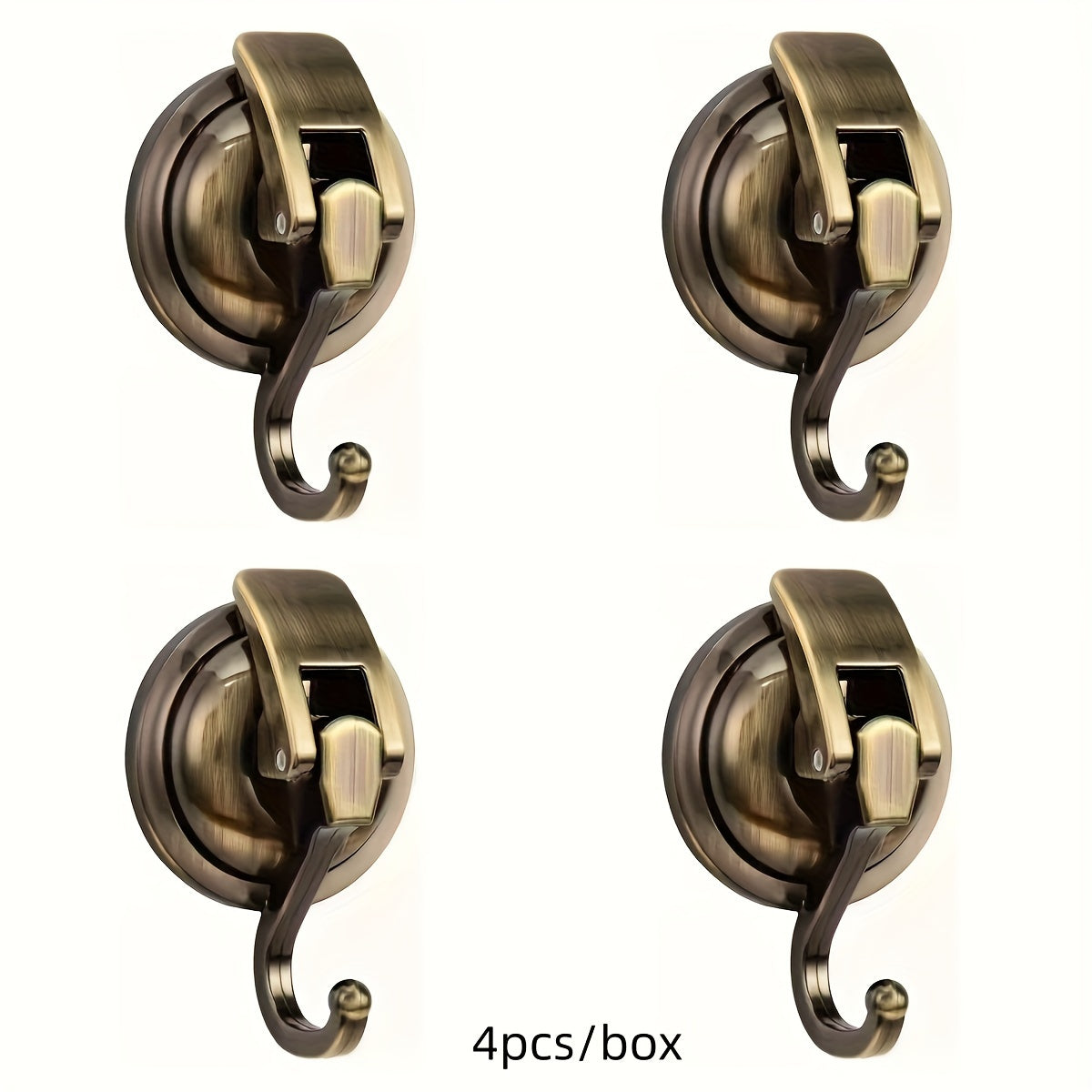 Plastic Wall Hooks Set of 2 or 4 Reusable No-Drill Adhesive Bathroom Kitchen Garage