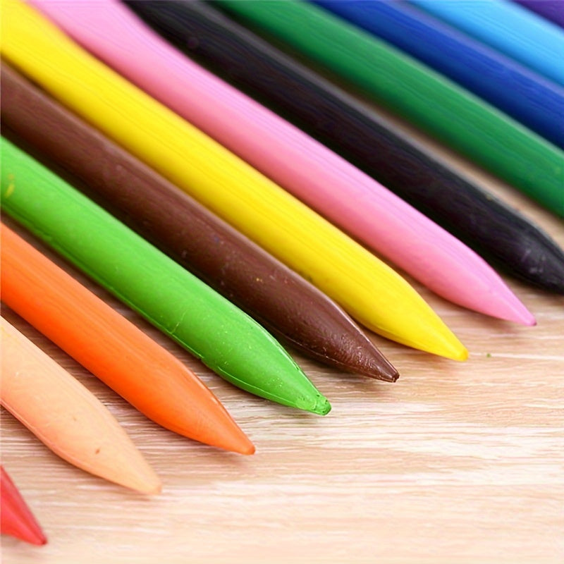 Washable Triangular Crayons for Kids 6 12 18 24 Colors Ergonomic Grip Non-Staining