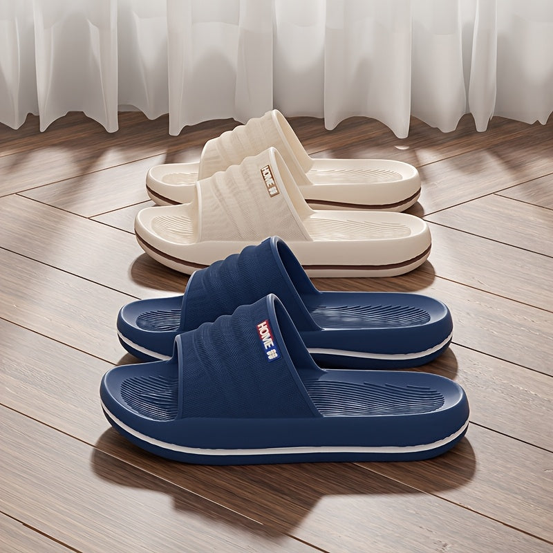 Zapatillas de interior para hombre con suela gruesa de EVA, antideslizantes, antimanchas, casuales, minimalistas, para todas las estaciones