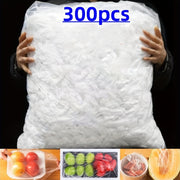 300-Pack Elastic Plastic Food Wrap Covers Reusable Stretch-to-Fit Bags for Bowls and Fruits