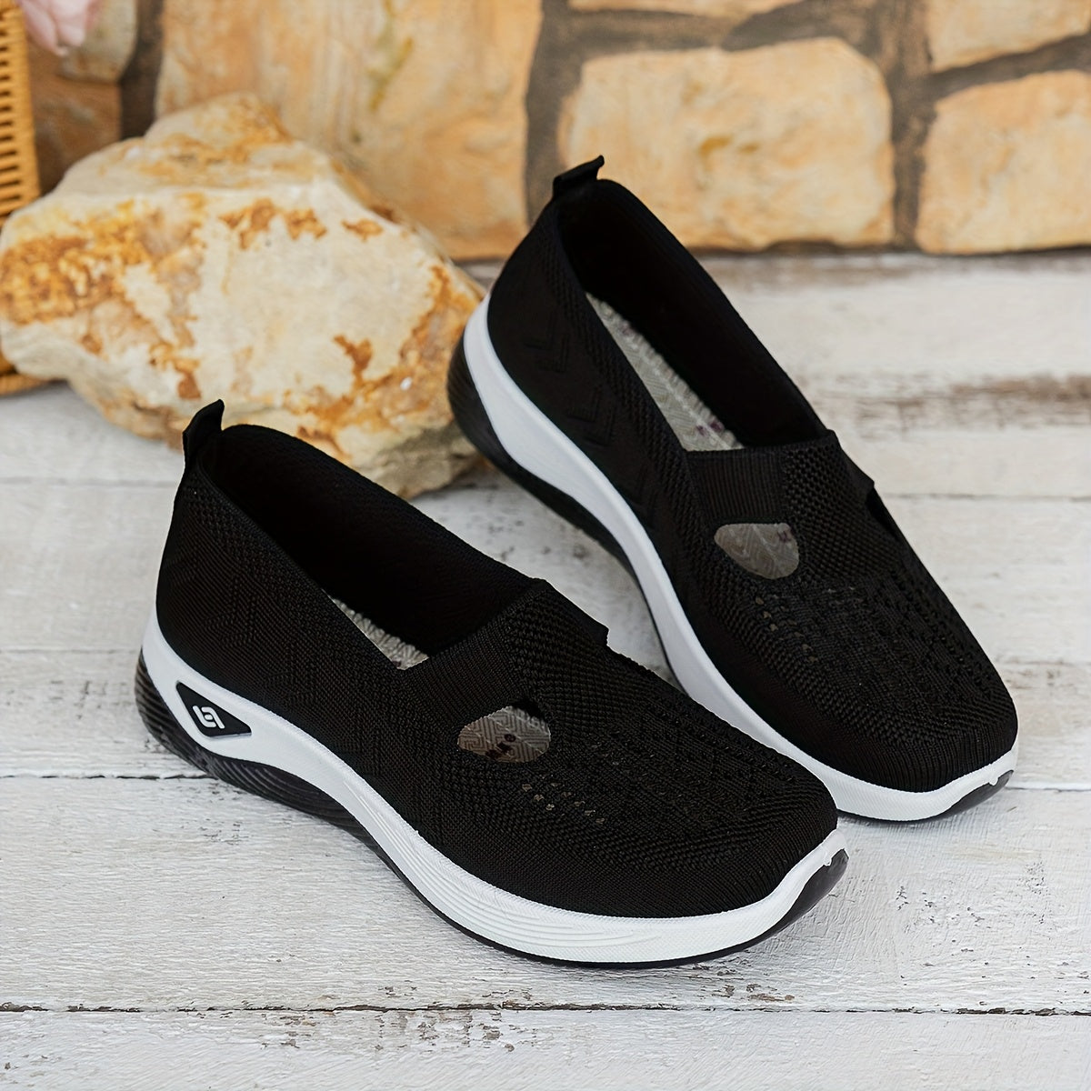 Ladies' Knitted Sneakers Lightweight Breathable Casual Shoes