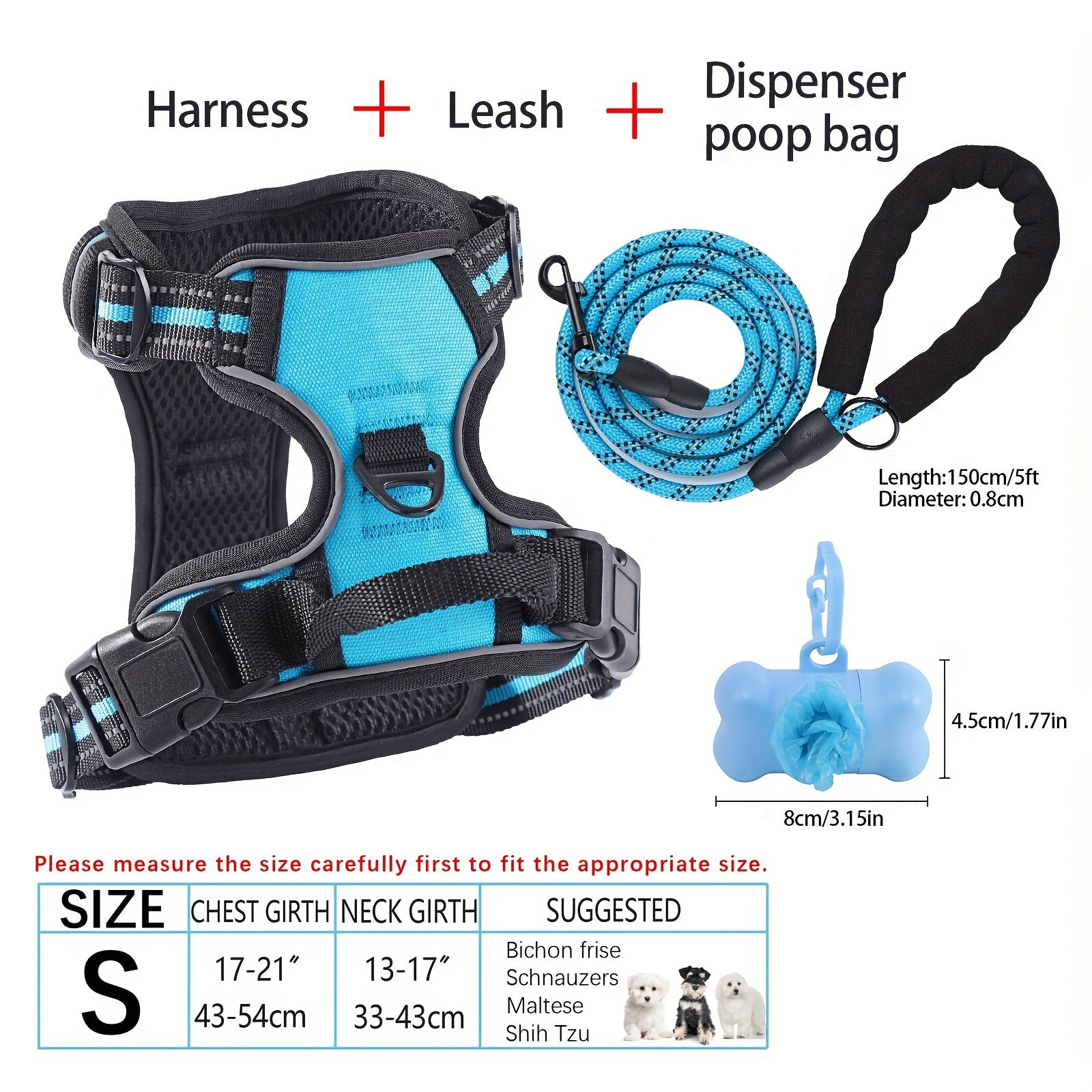 No-Pull Dog Harness and Leash Set with Reflective Features for Medium and Large Dogs