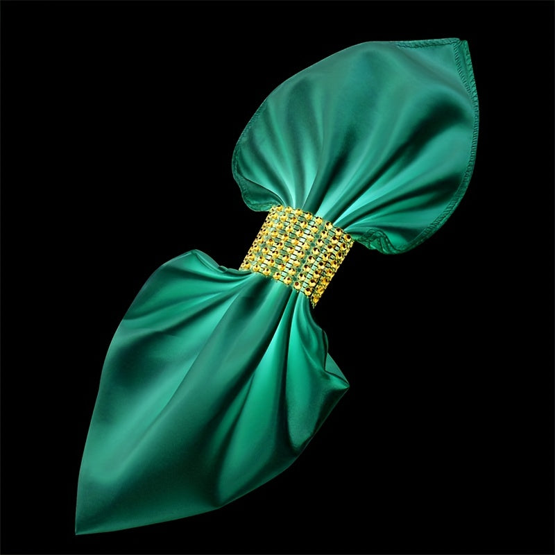 Set of 12 Gold Rhinestone Napkin Rings for Weddings Parties and Holiday Decor