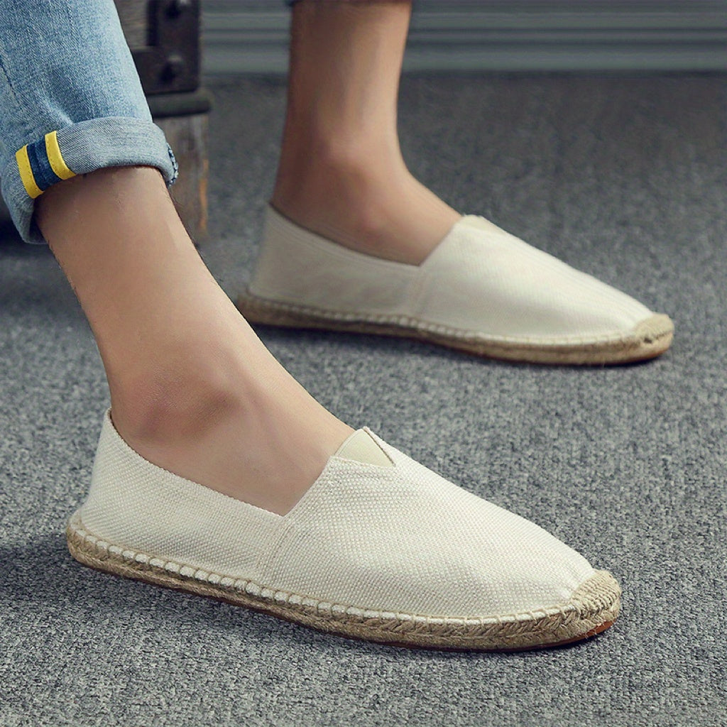 Women's Breathable Cotton Canvas Flat Shoes with Rubber Sole