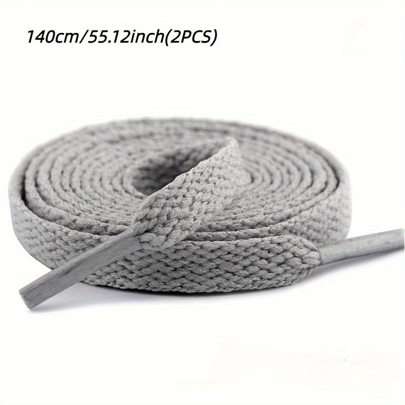 2 пары плоских повседневных спортивных шнурков для кроссовок, белые, 45 дюймов