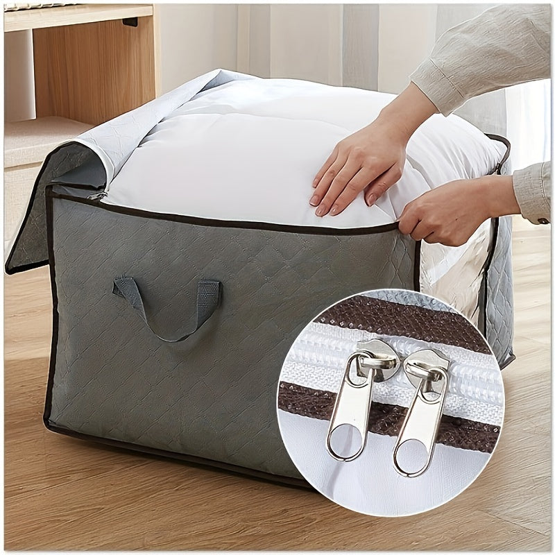 Gran bolsa de almacenamiento plegable con cremallera para mantas, ropa de cama y edredones