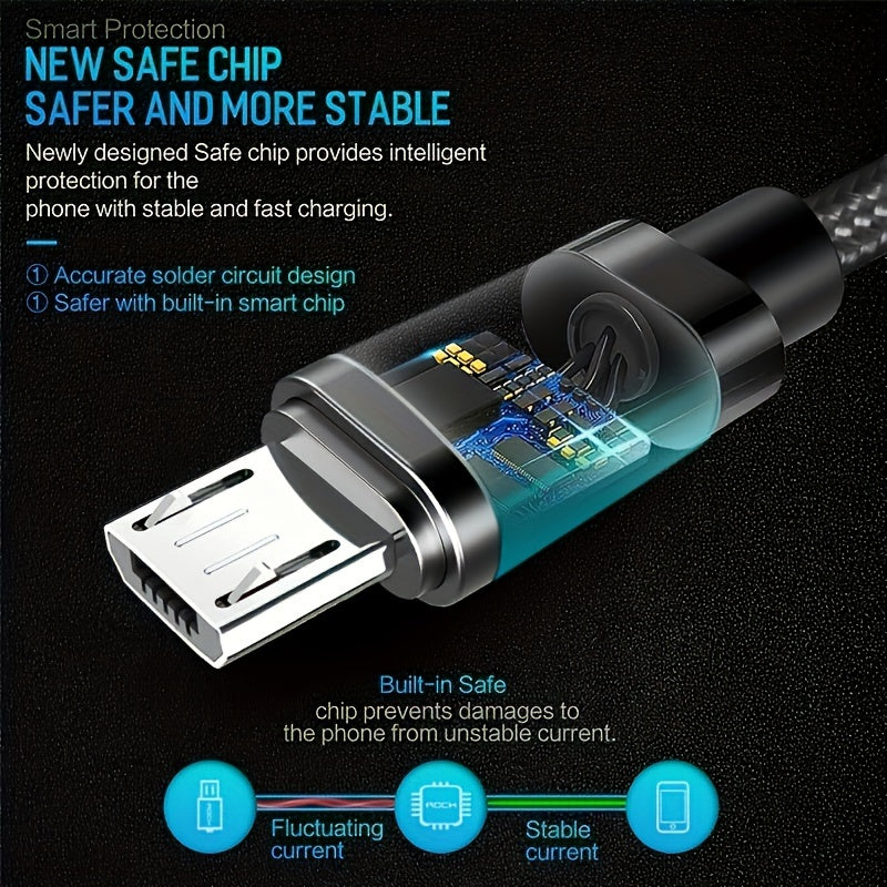 Nylon Braided Micro USB Cable for Fast Charging Android Phones