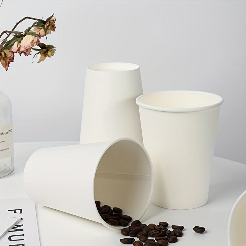 Disposable White Paper Cups 200ml Pack of 50 100 200 500 for Hot Cold Beverages