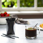 Black Disposable Plastic Sip Stir Sticks 12.7cm Coffee Cocktail Straws 500 Pieces