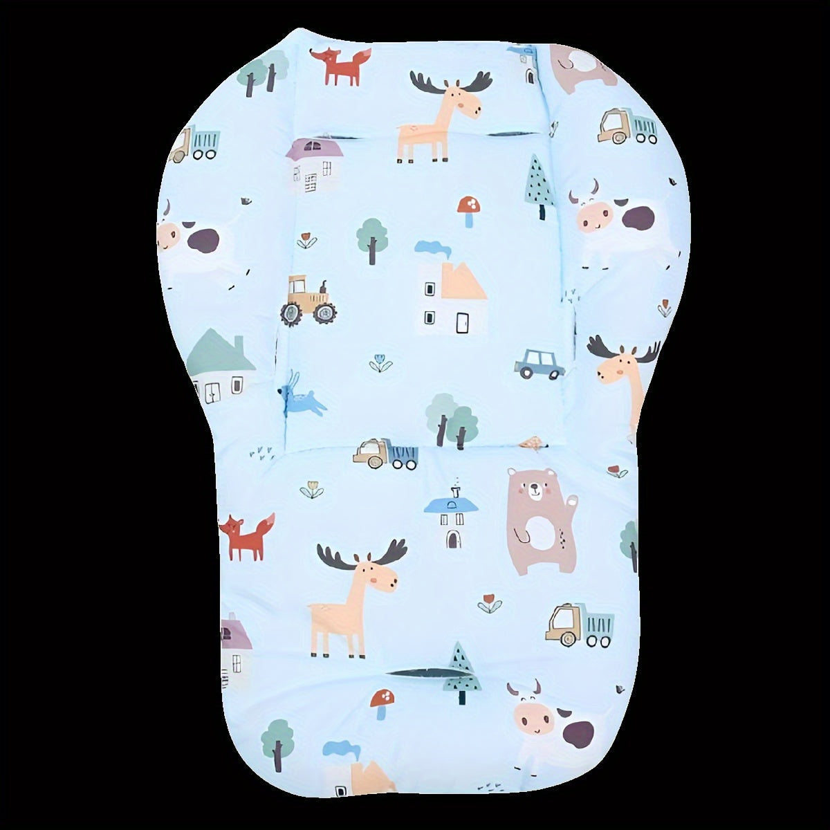 Cojín para asiento infantil color azul claro, de fibra de poliéster suave, para sillas de comedor y cochecitos