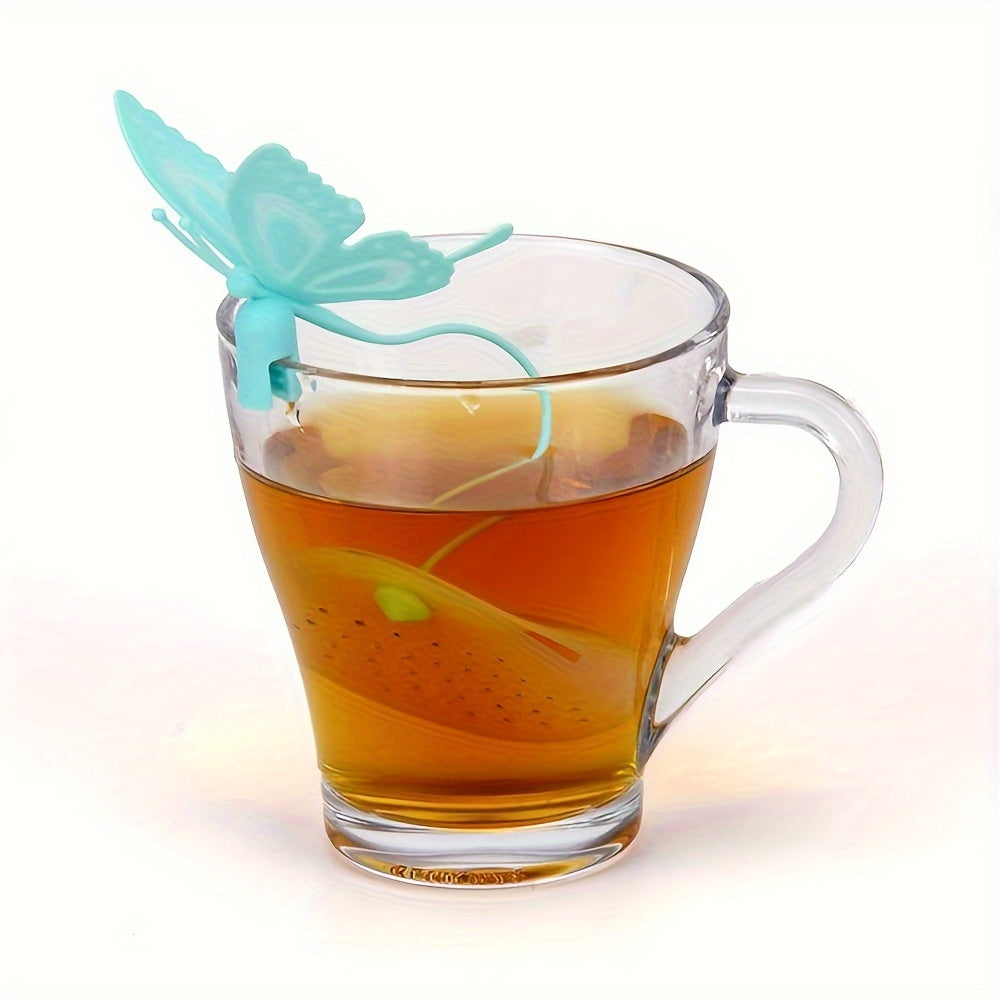 Transparent Butterfly-Shaped Silicone Tea Infuser Reusable Loose Leaf Strainer