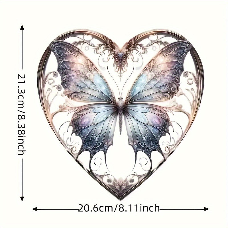 Decorative Glass Pendant with Heart Butterfly Pattern for Home Decor