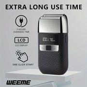 Cabezal de cuchilla recíproca de afeitadora eléctrica profesional para hombres, recargable por USB, lavable, batería de 46-60 min