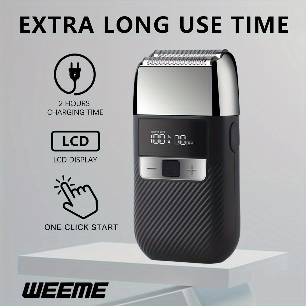 Cabezal de cuchilla recíproca de afeitadora eléctrica profesional para hombres, recargable por USB, lavable, batería de 46-60 min
