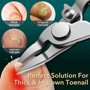 Stainless Steel Toenail Clippers for Thick Nails, Curved Blade, Professional