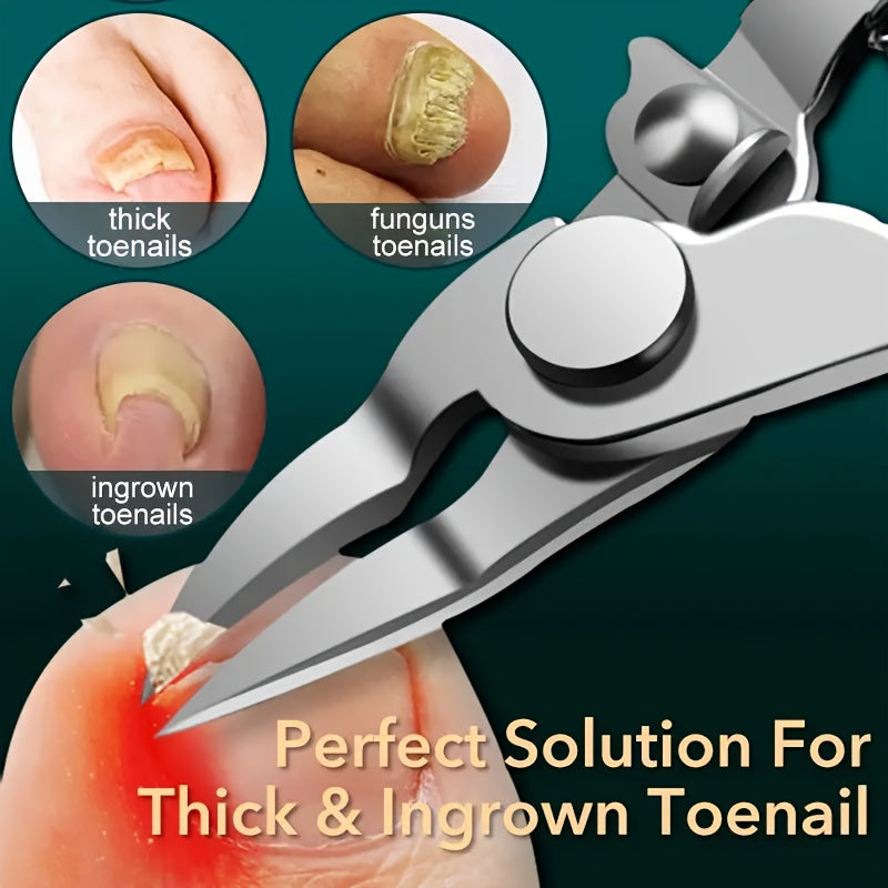 Stainless Steel Toenail Clippers for Thick Nails, Curved Blade, Professional